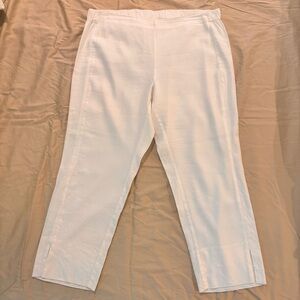 J. Jill Women’s White Linen Stretch Ankle-Length Pants Size L